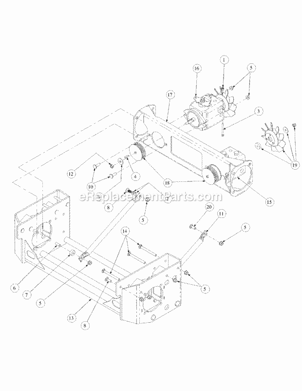 Hydro Pump Assembly Diagram and Parts List for M60-KW 53BB5GFX750 Cub Cadet Sprayer